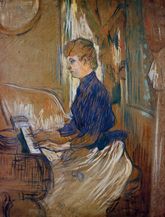 Тулуз-Лотрек Мадам Джульетта Паскаль за пианино в Шато де Малром 1896г